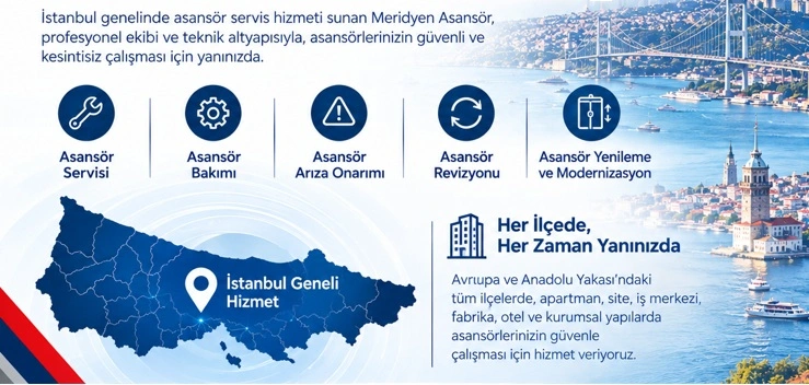 Meridyen Asansör İstanbul genelinde bakım ve teknik servis hizmetleri